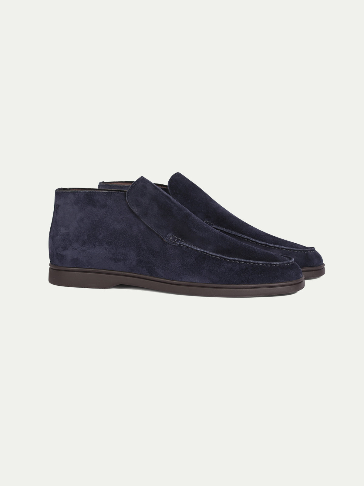 Navy Milano Loafer with Lamb Shearling Footbed — view 1