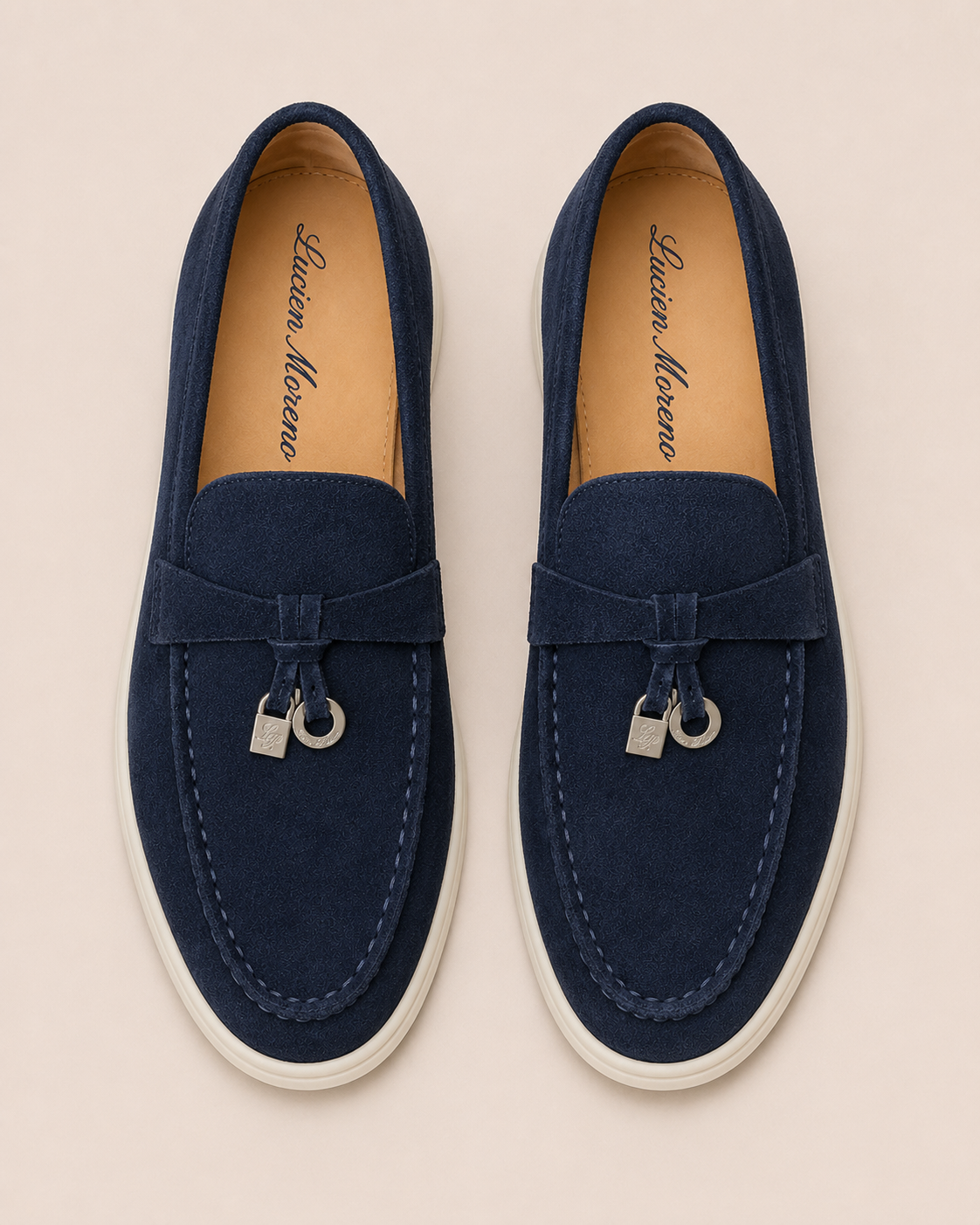 Lady Navy Blue Buckle Loafer