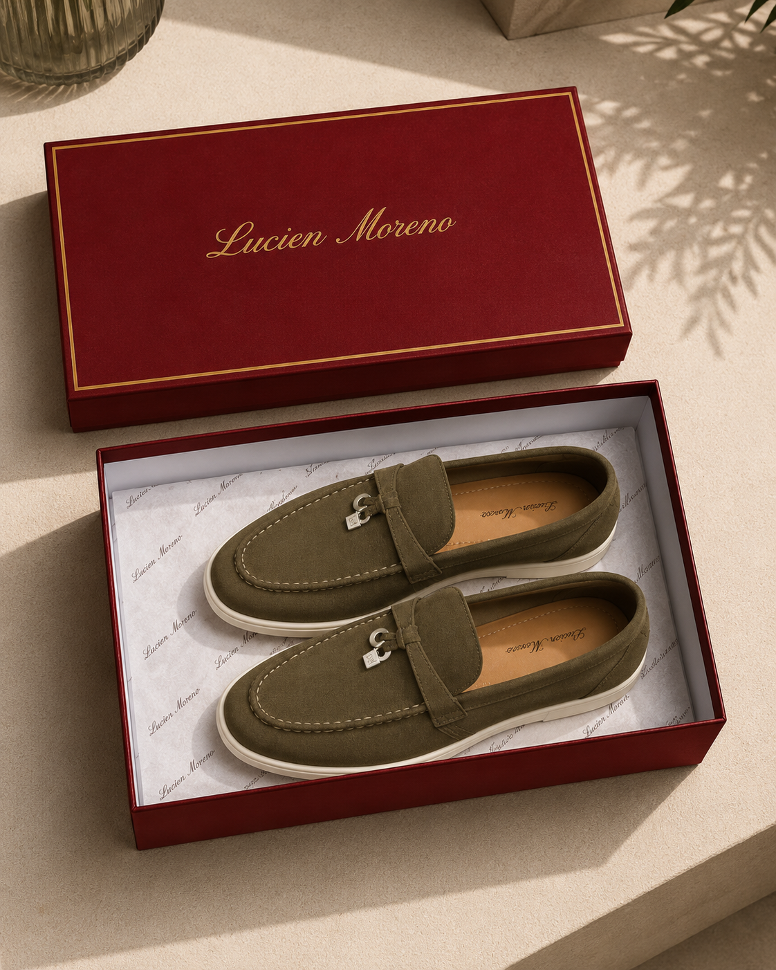 Lady Olive Green Buckle Loafer
