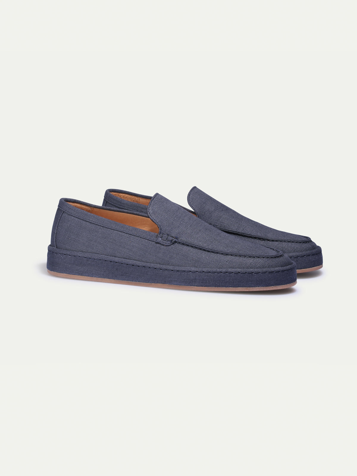 Navy Linen Capri Loafer — view 1