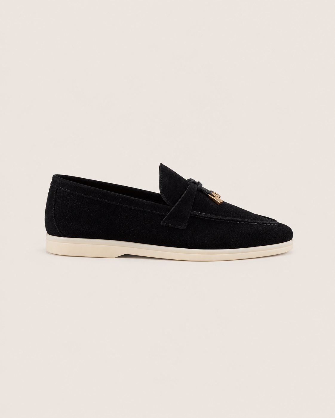 Lady Black Buckle Loafer