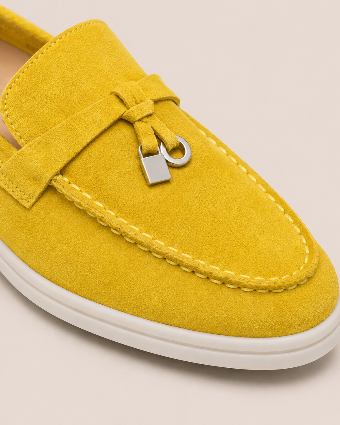 Lady Goose Yellow Buckle Loafer