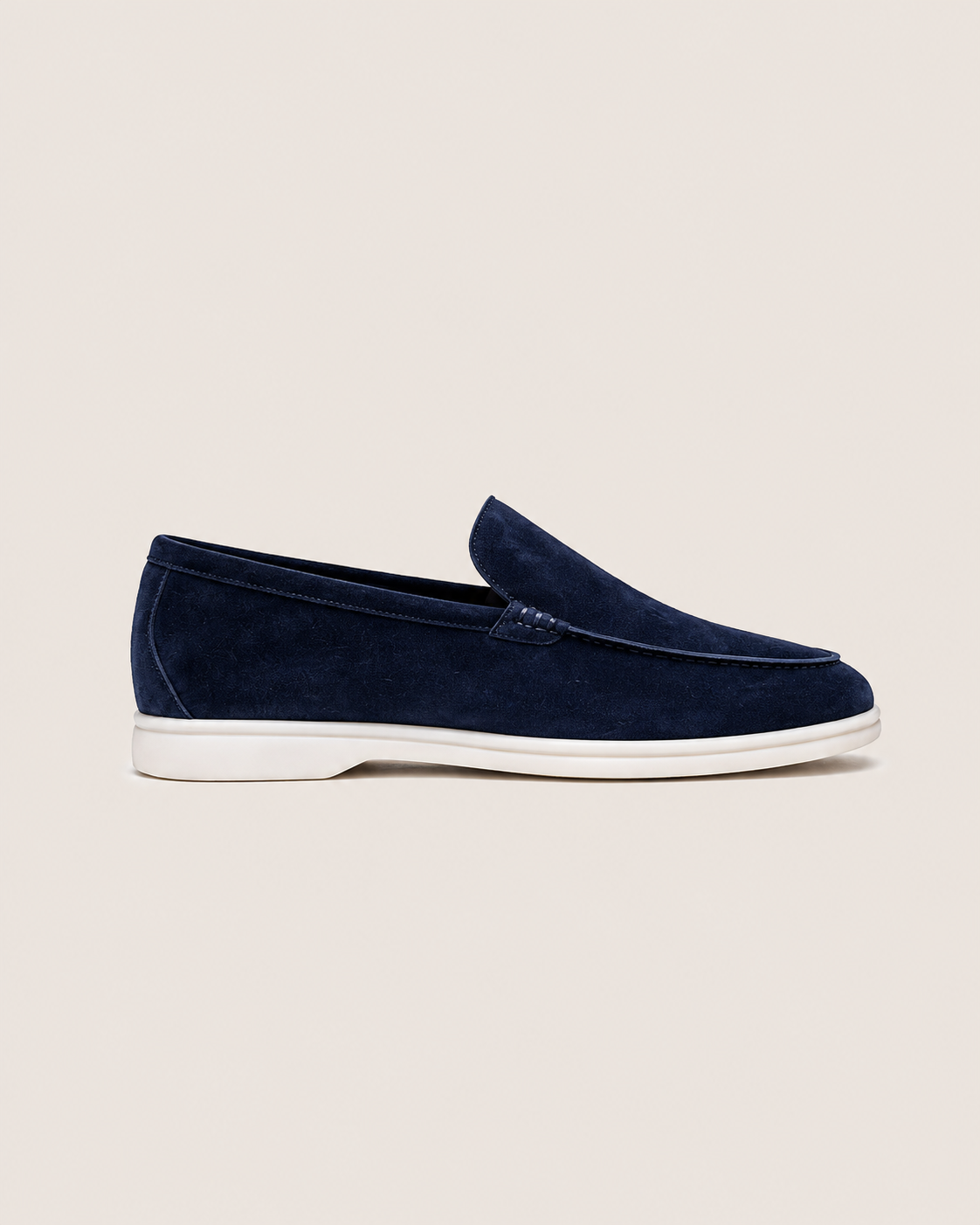 Lady Navy Blue Cowhide Sorrento Slip-Ons — view 1