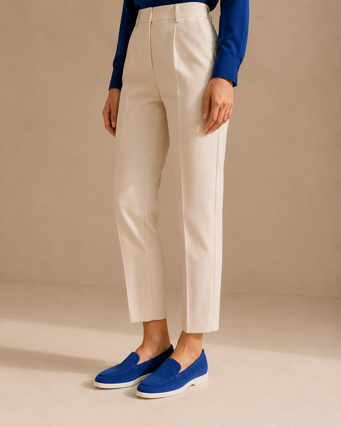 Lady Royal Blue Cowhide Slip-On Loafers