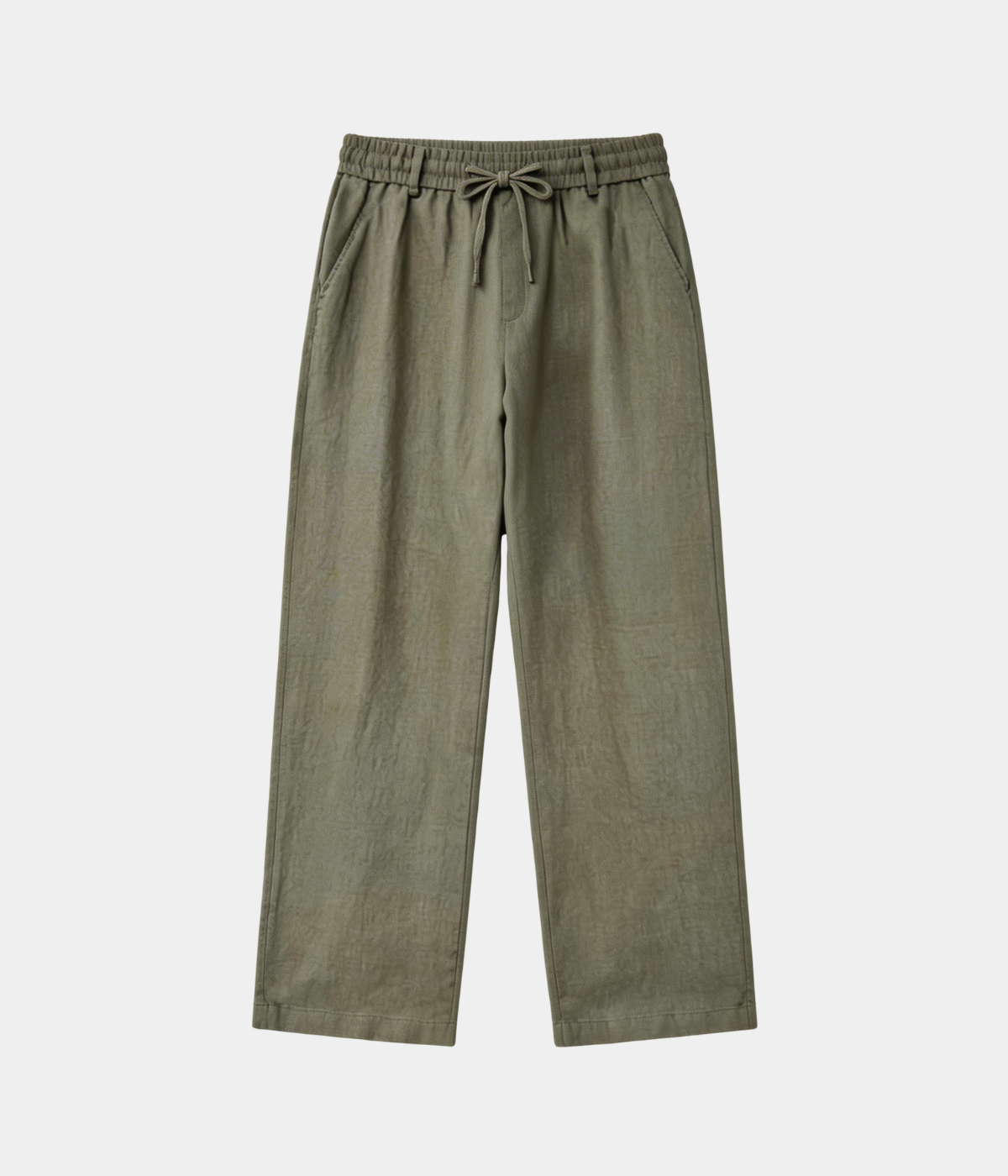 Olive Linen Trousers — view 1