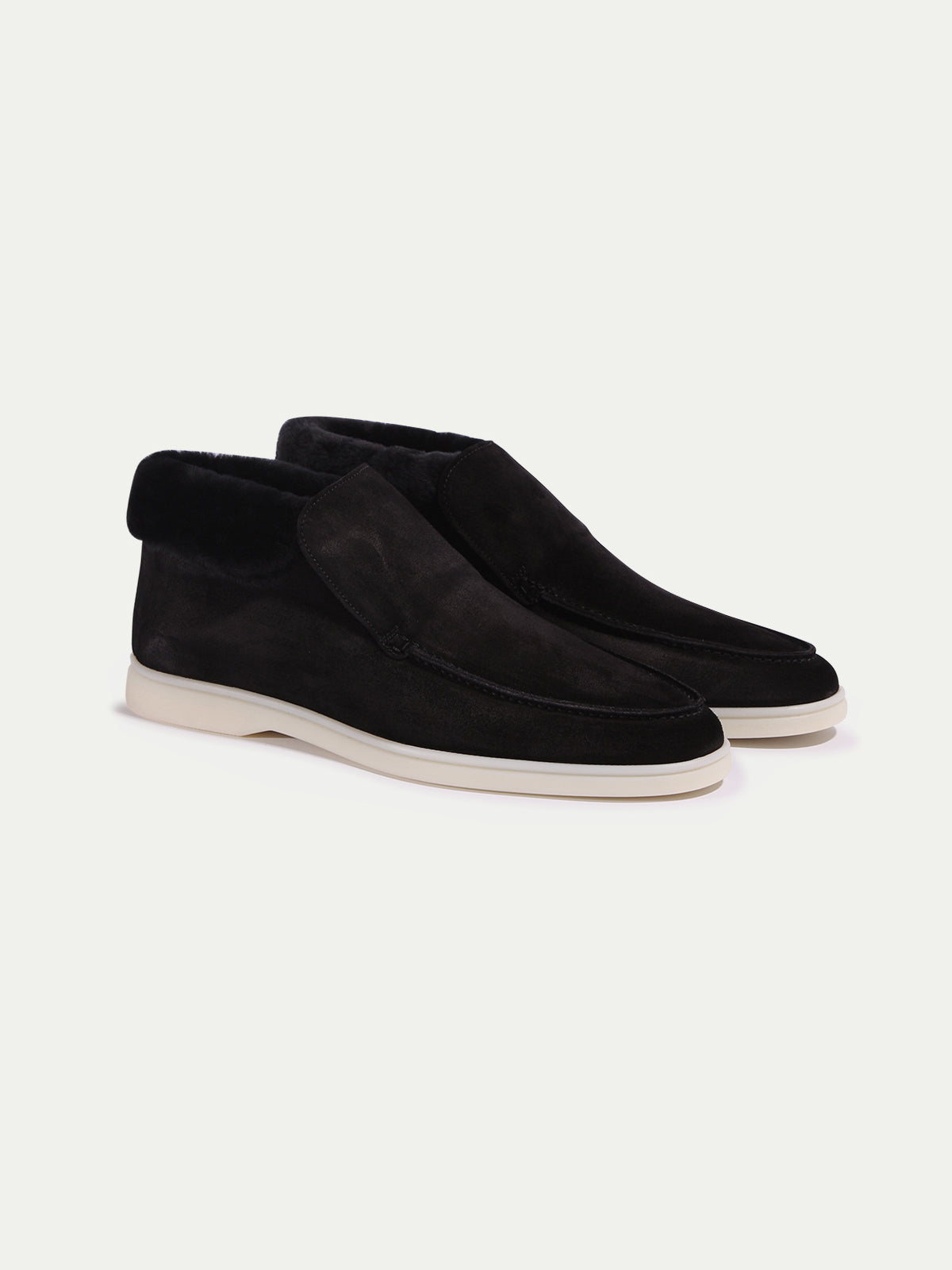 Black Milano Loafer with Shearling — view 1