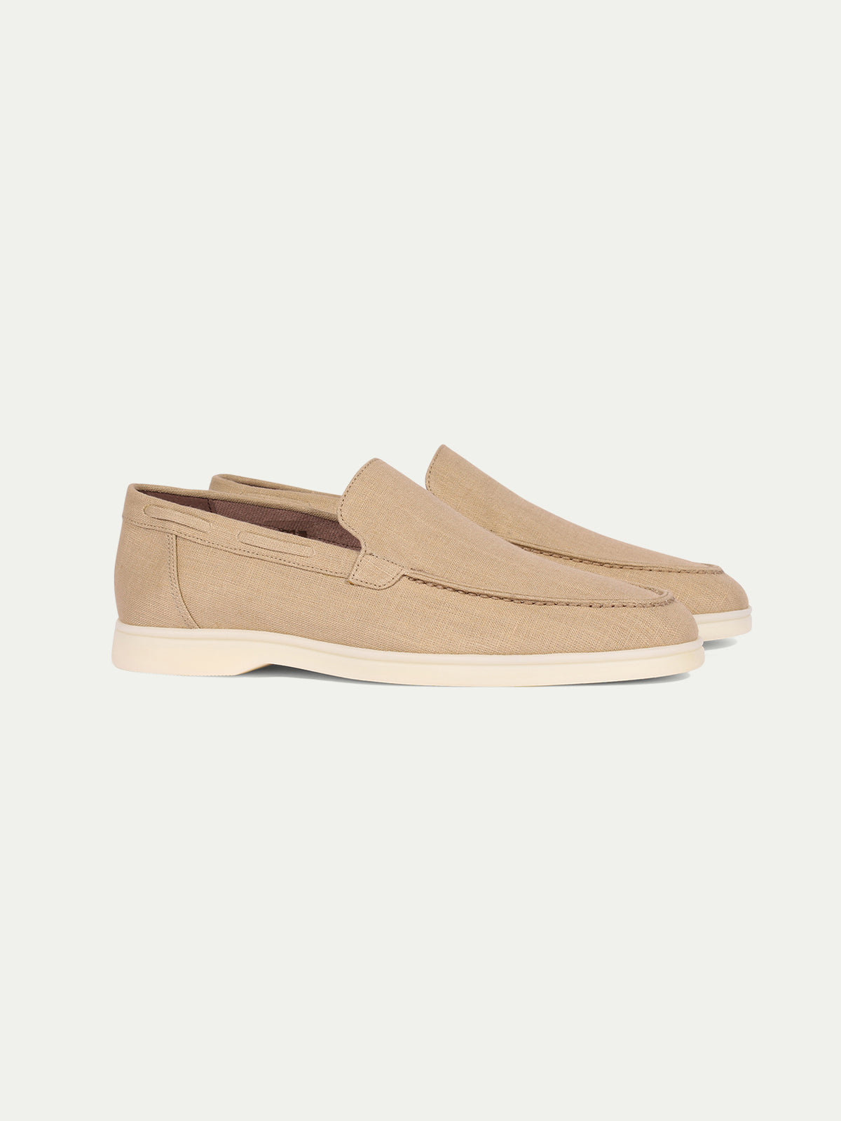 Beige Linen Amalfi Loafers — view 1