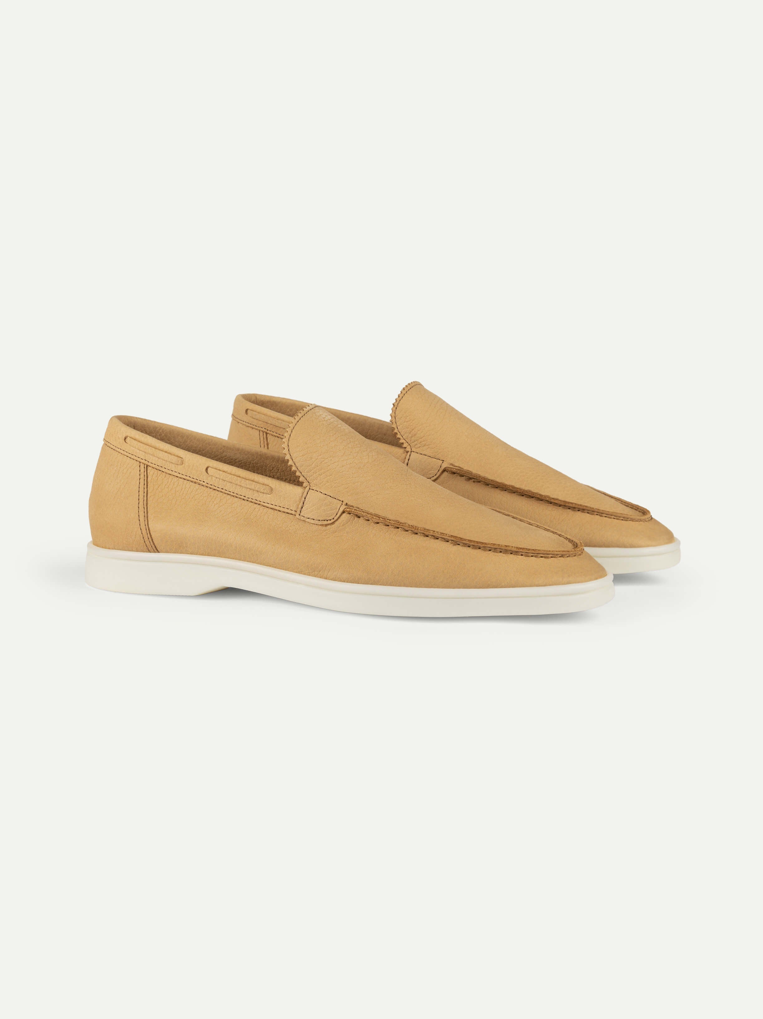 Beige Nubuck Amalfi Loafers — view 1
