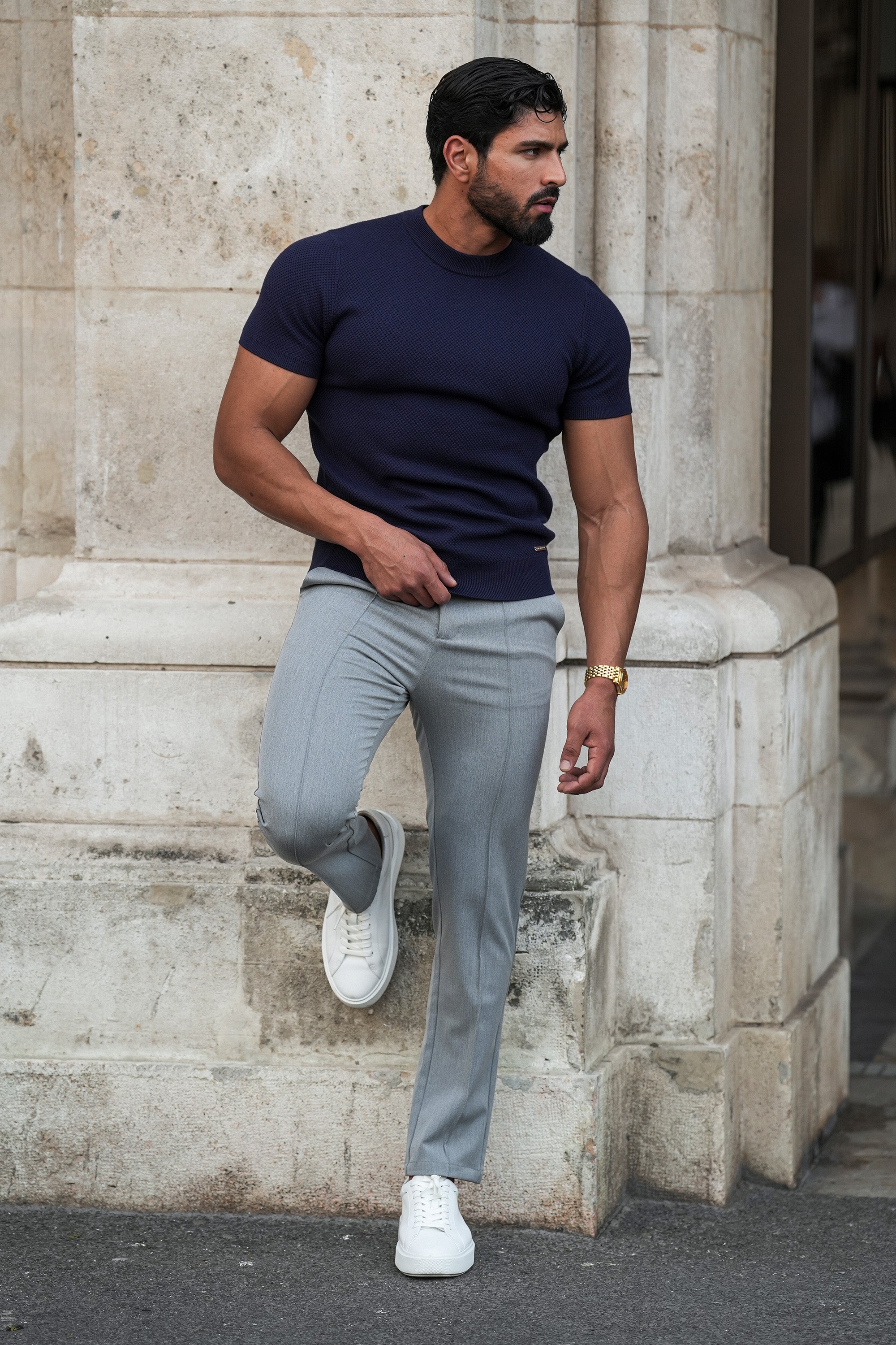 Forth Heren Capri Broek op Maat Grijs