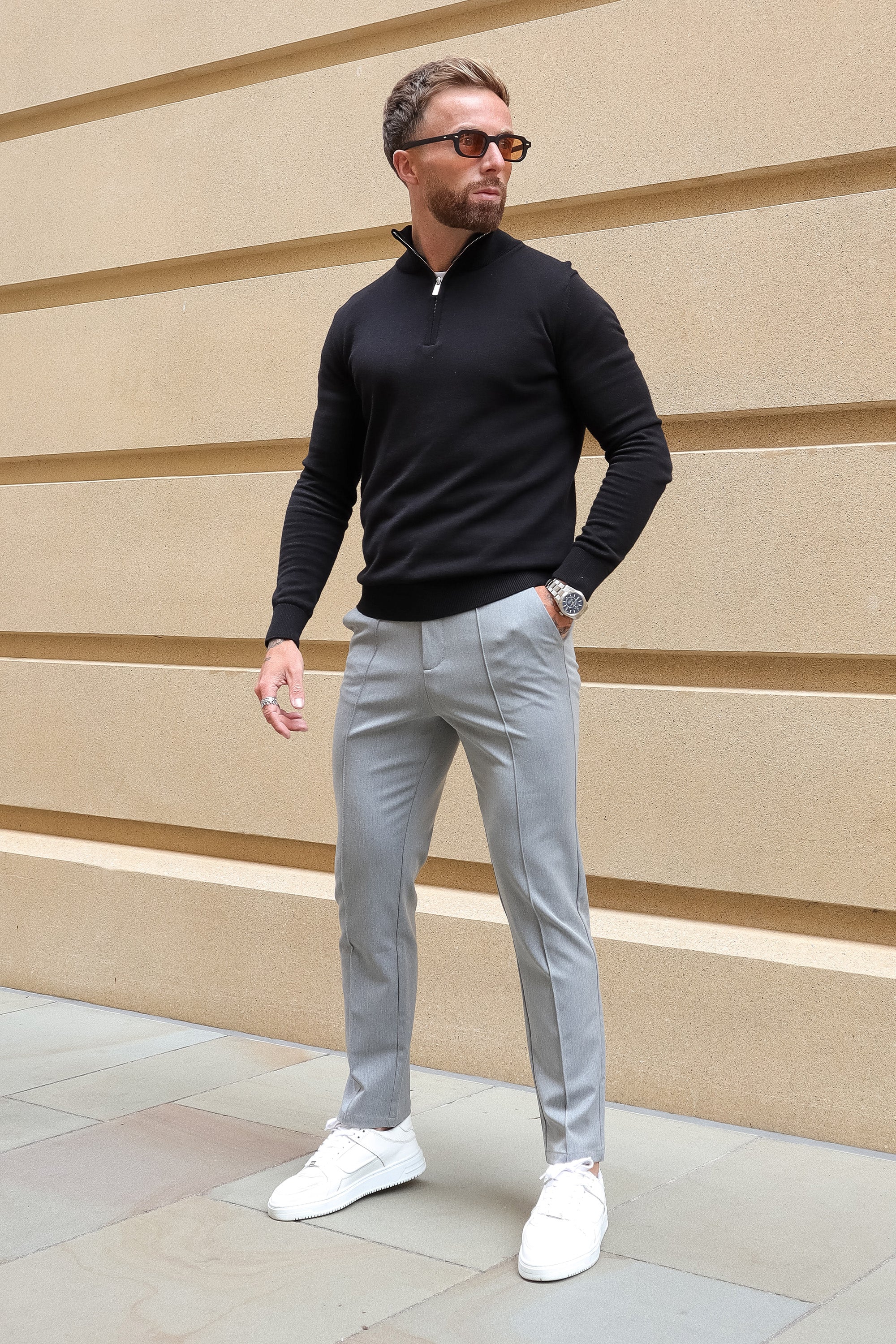 Forth Heren Capri Broek op Maat Grijs