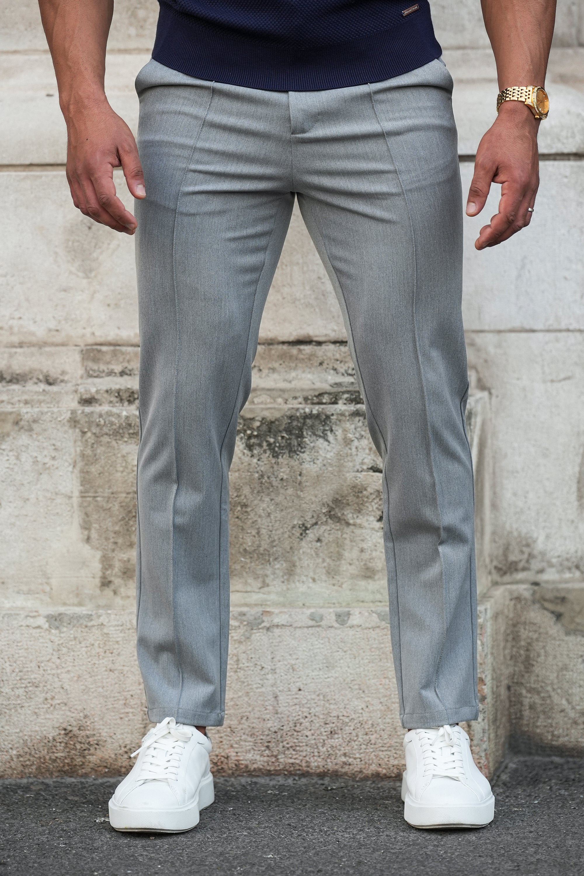 Forth Heren Capri Broek op Maat Grijs