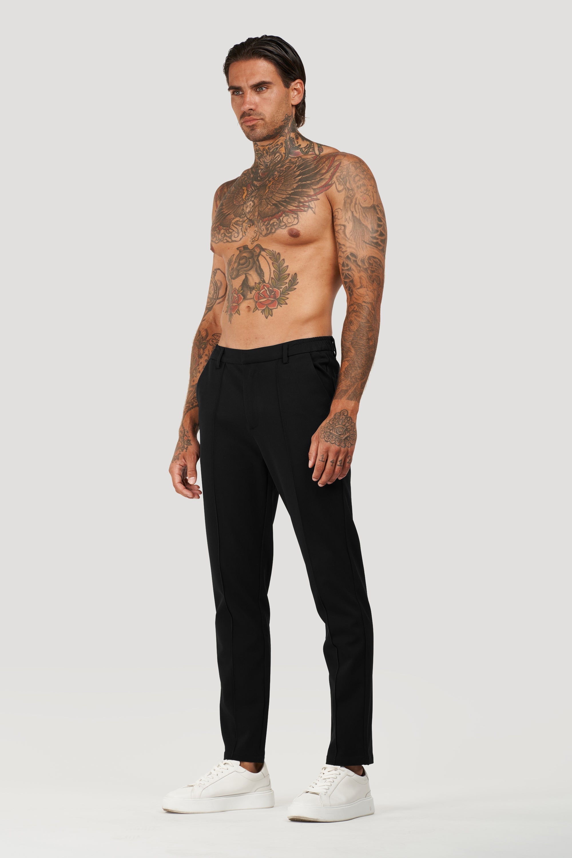 Forth Heren Zwarte Capri Broek op Maat