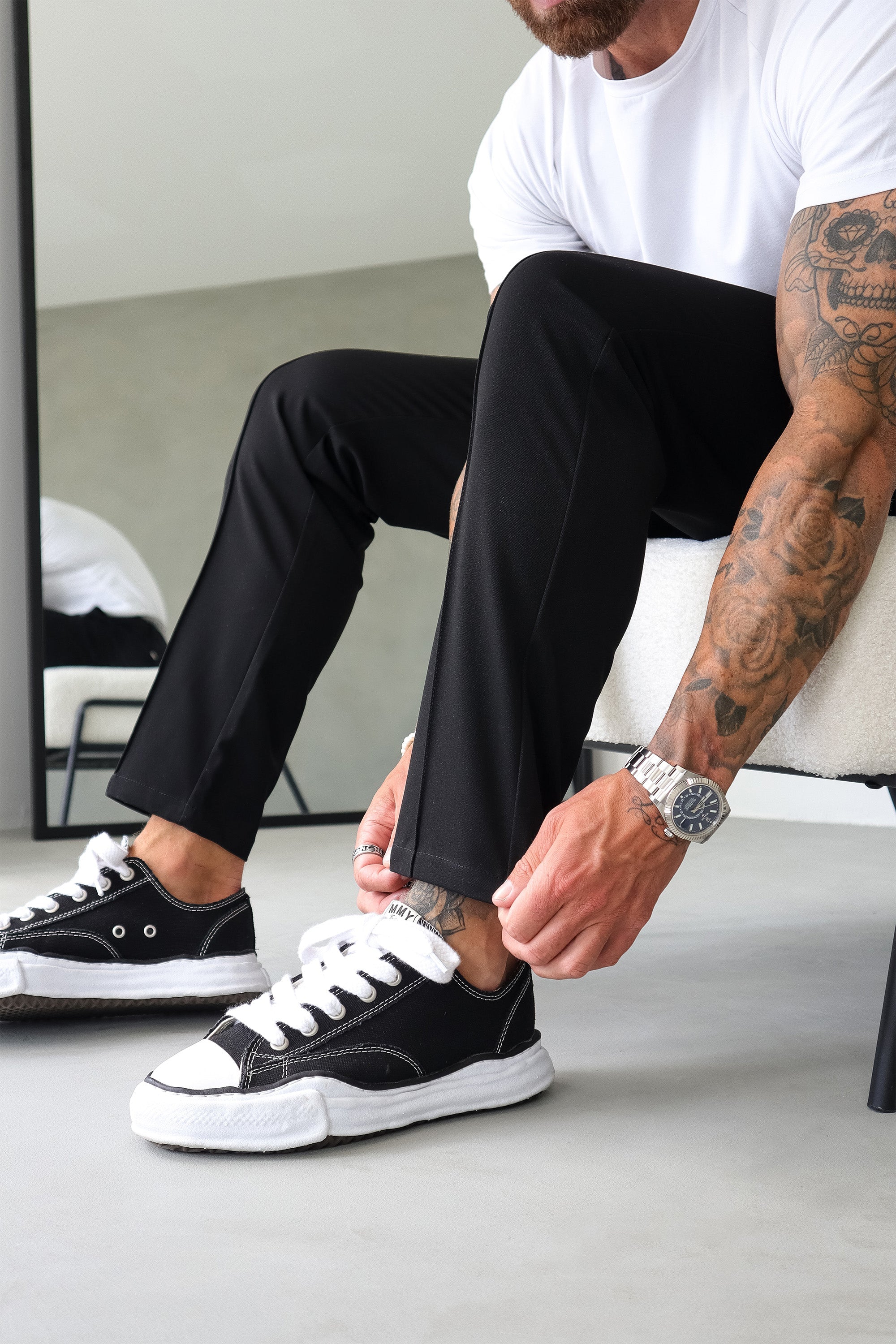 Forth Heren Zwarte Capri Broek op Maat