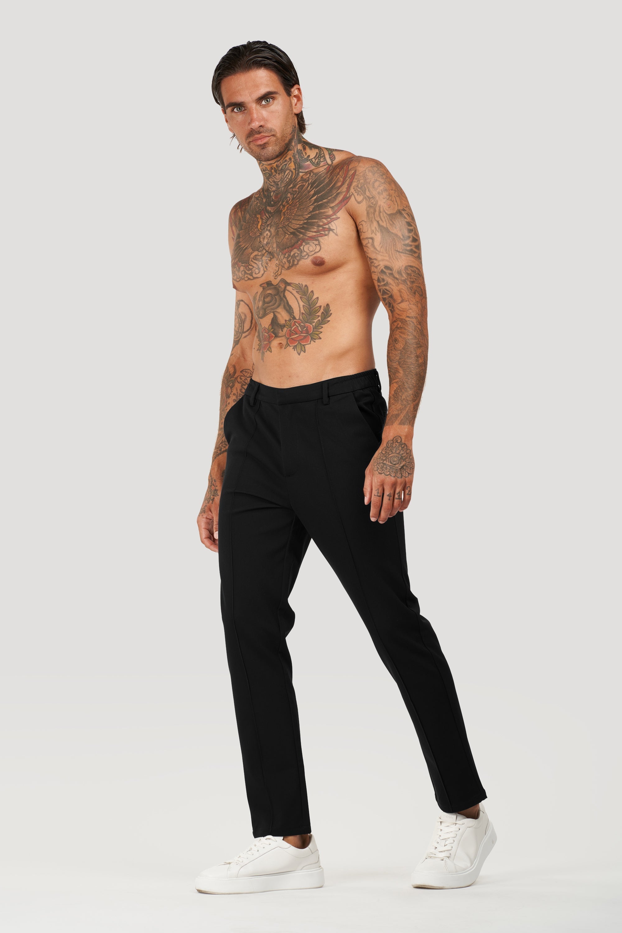 Forth Heren Zwarte Capri Broek op Maat