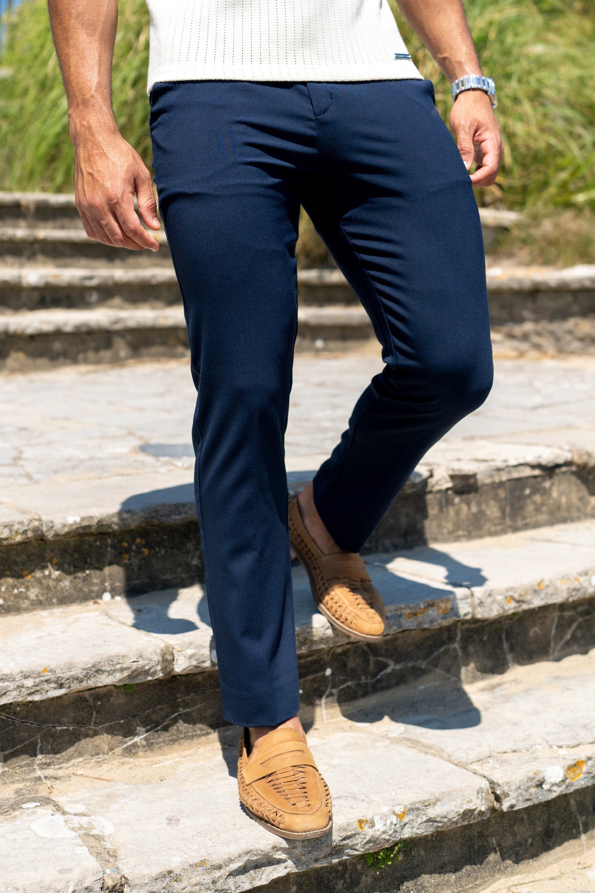 Milano Forth Heren Broek op Maat Marineblauw
