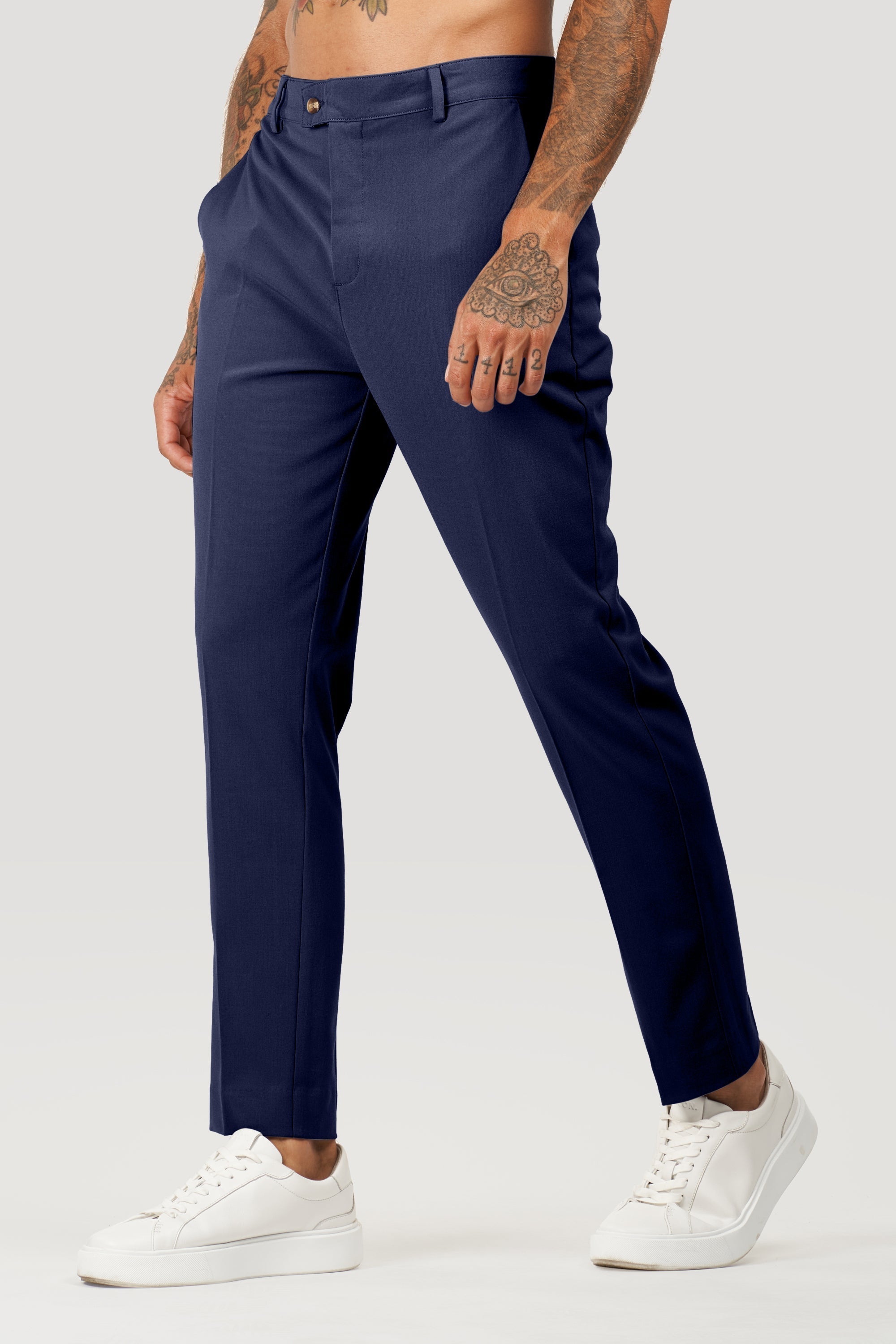 Milano Forth Heren Broek op Maat Marineblauw