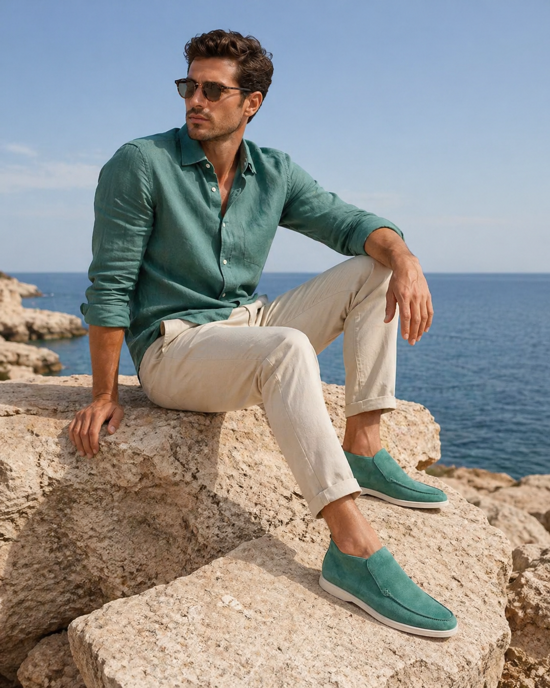 Moreno Suede City Loafer Emerald