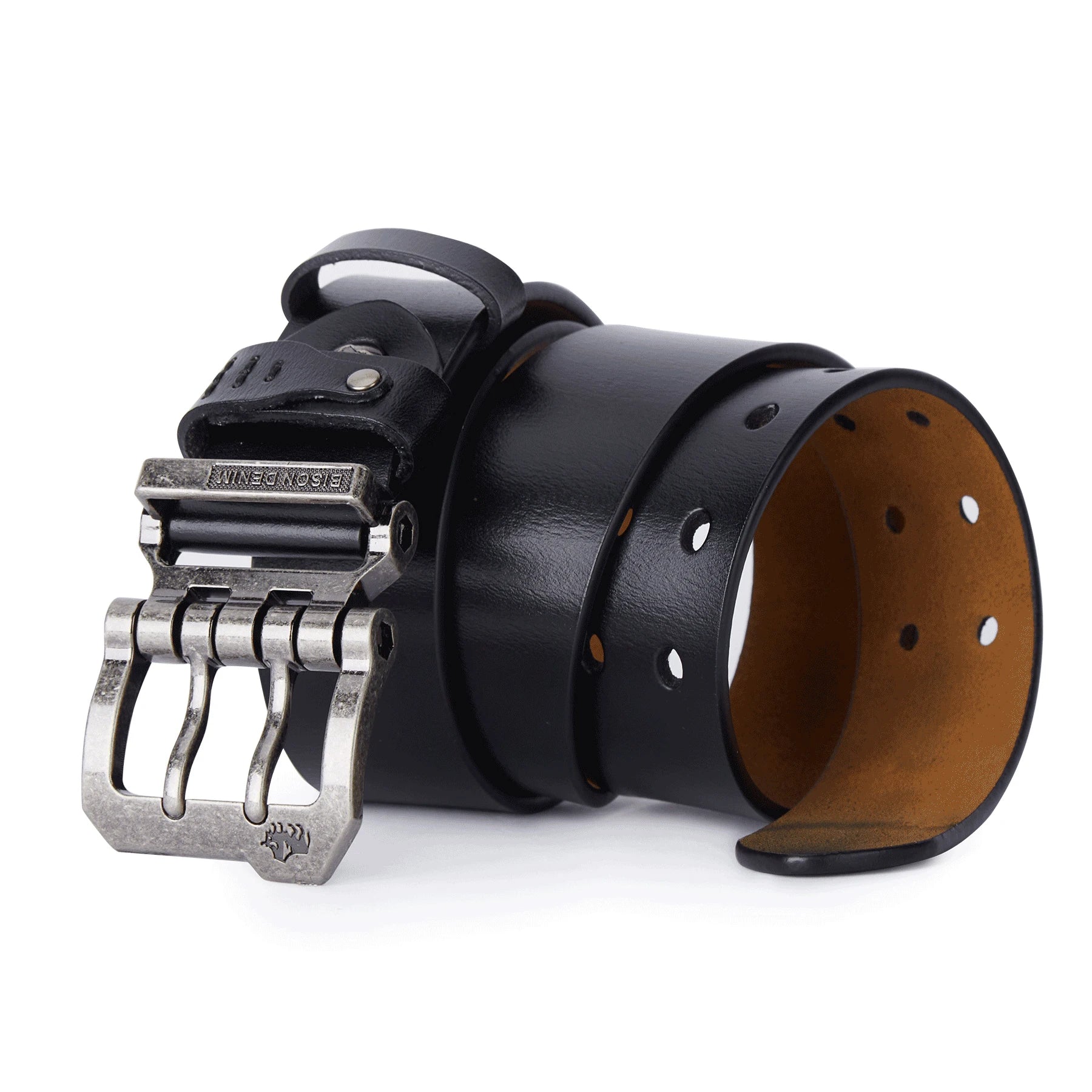 Forth Bison Denim Heren Leren Riem
