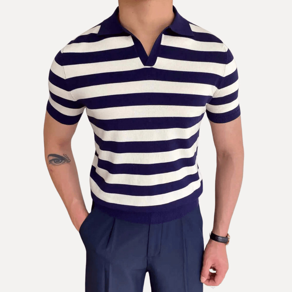 Mathew Forth heren gebreid poloshirt