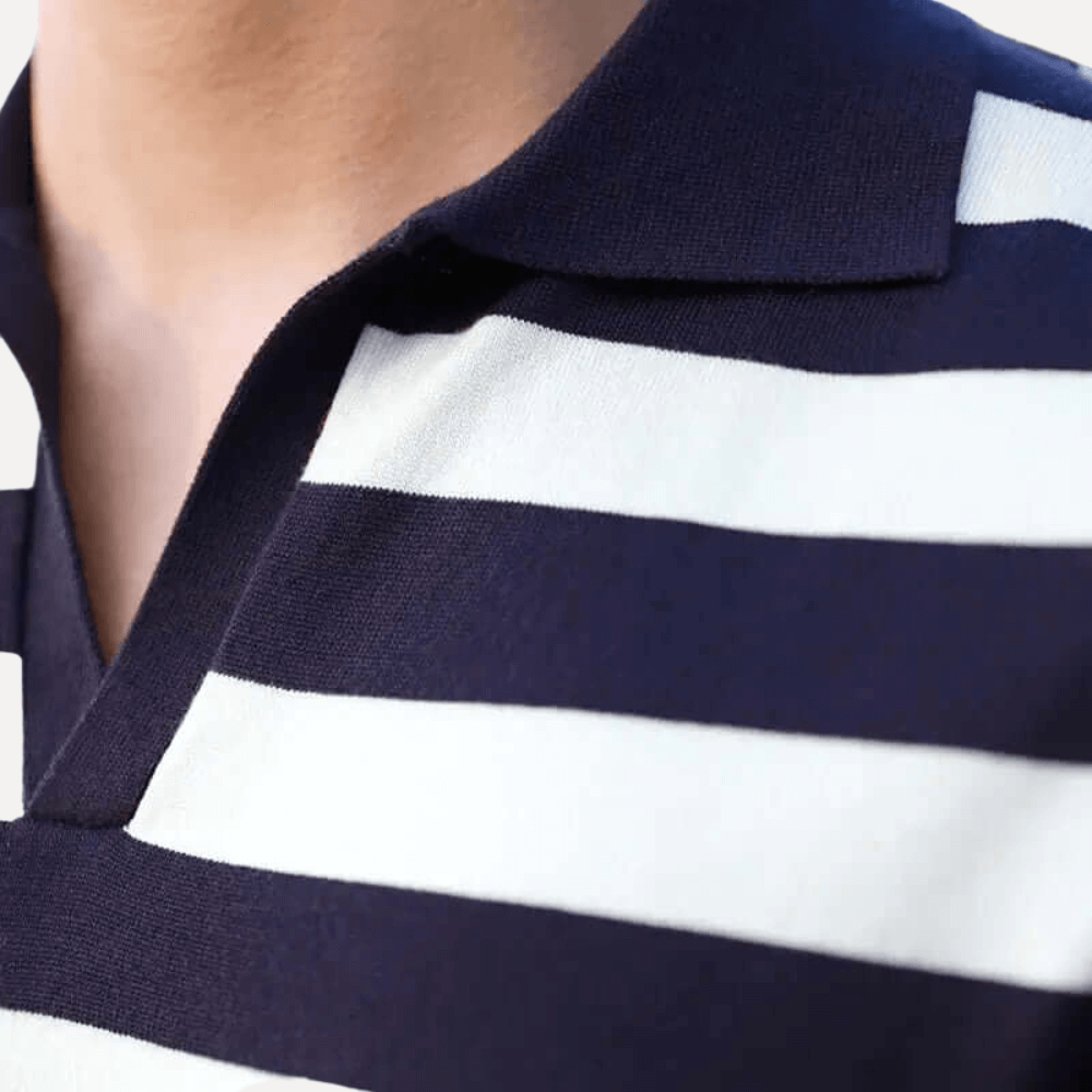 Mathew Forth heren gebreid poloshirt