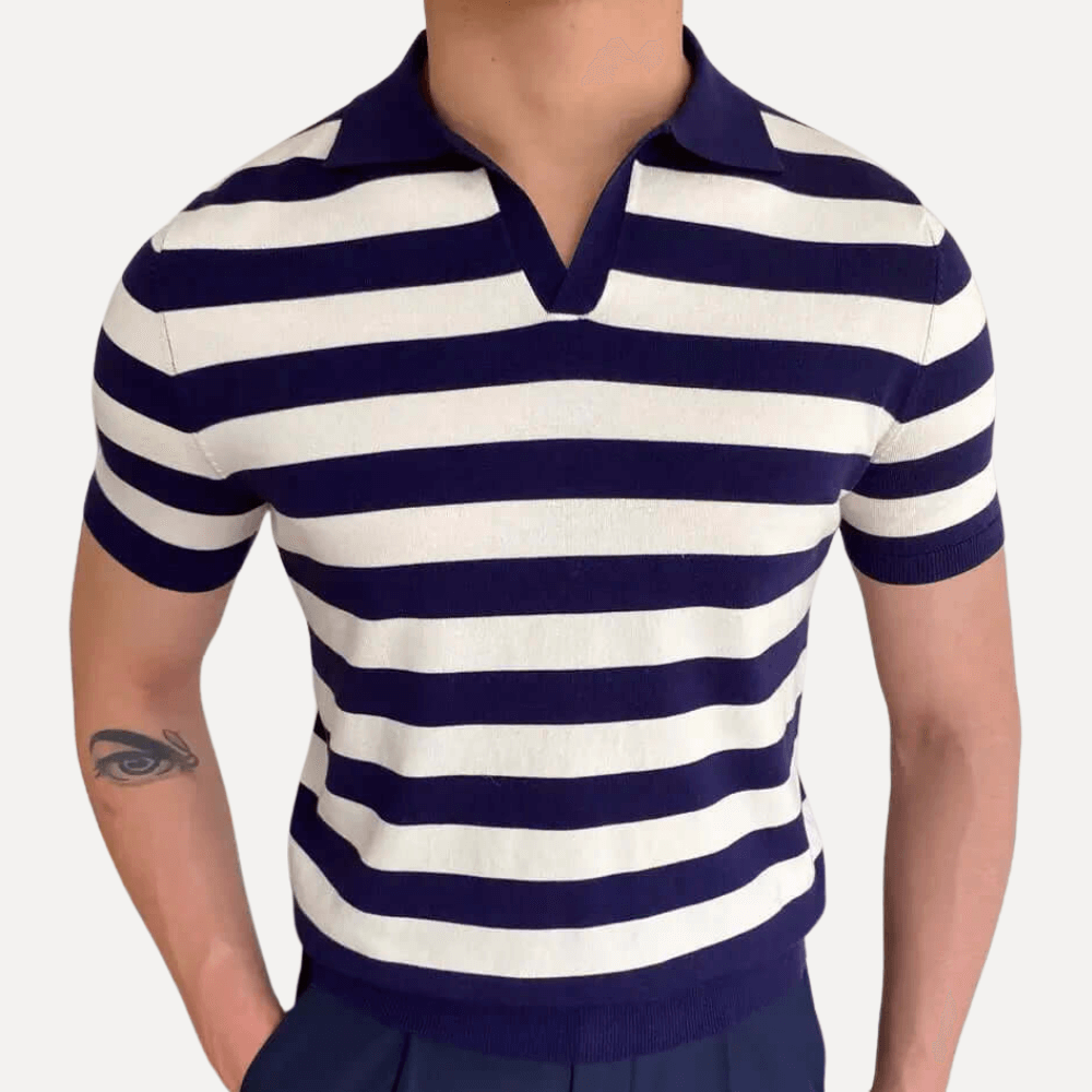 Mathew Forth heren gebreid poloshirt