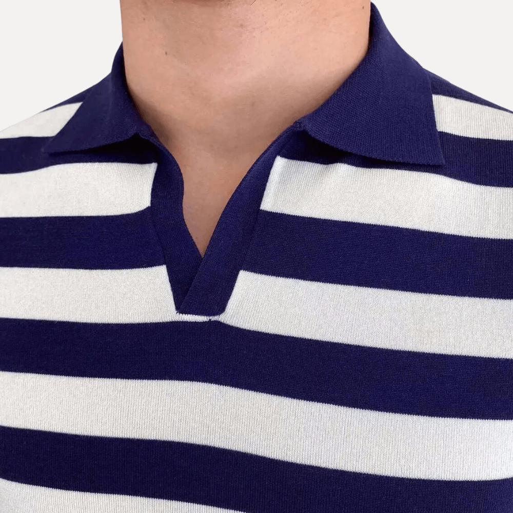 Mathew Forth heren gebreid poloshirt