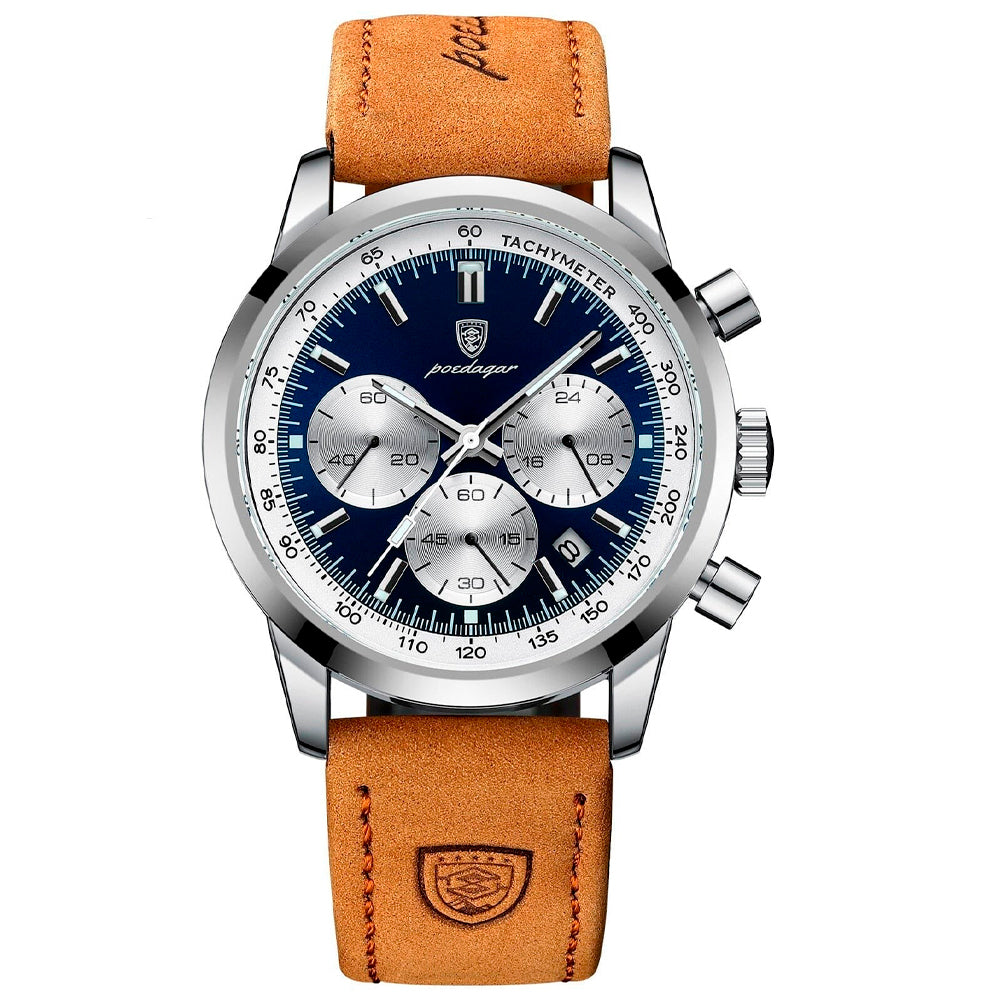 Poedagar Latittude Herenhorloge | Leren Band