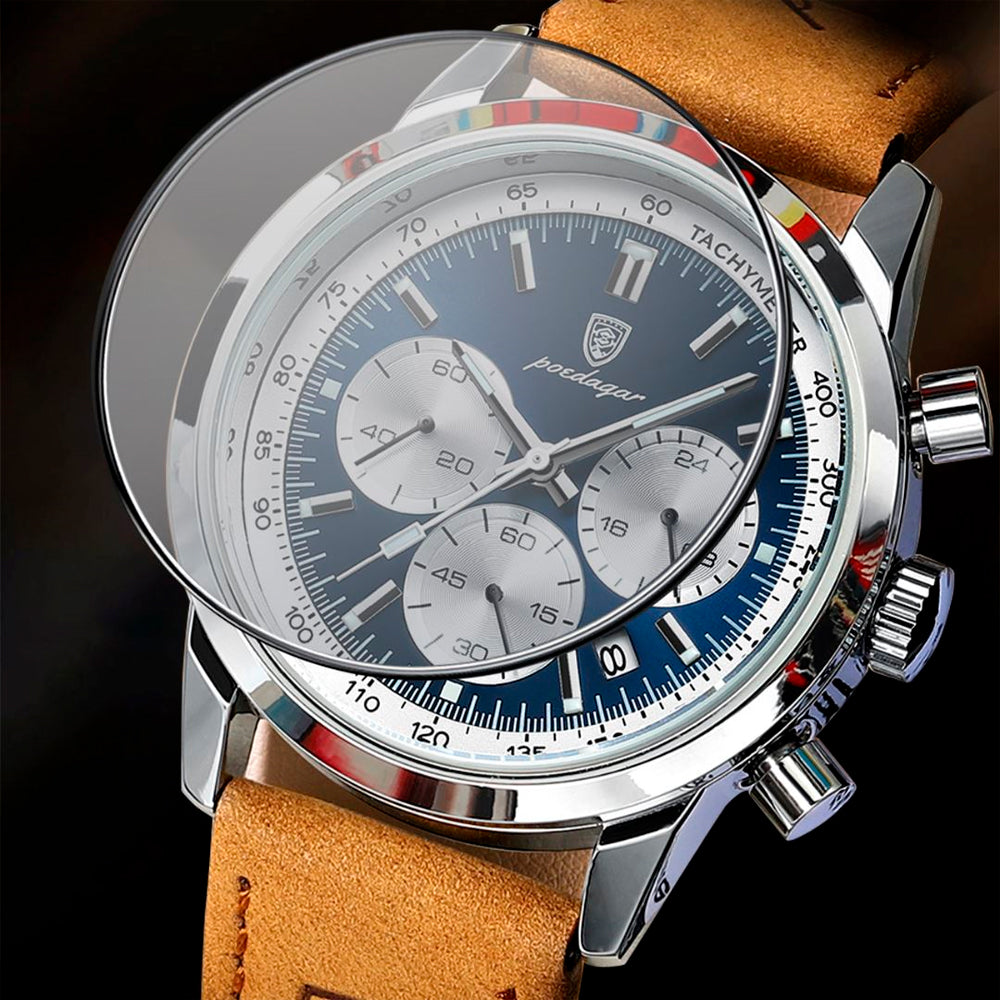 Poedagar Latittude Herenhorloge | Leren Band