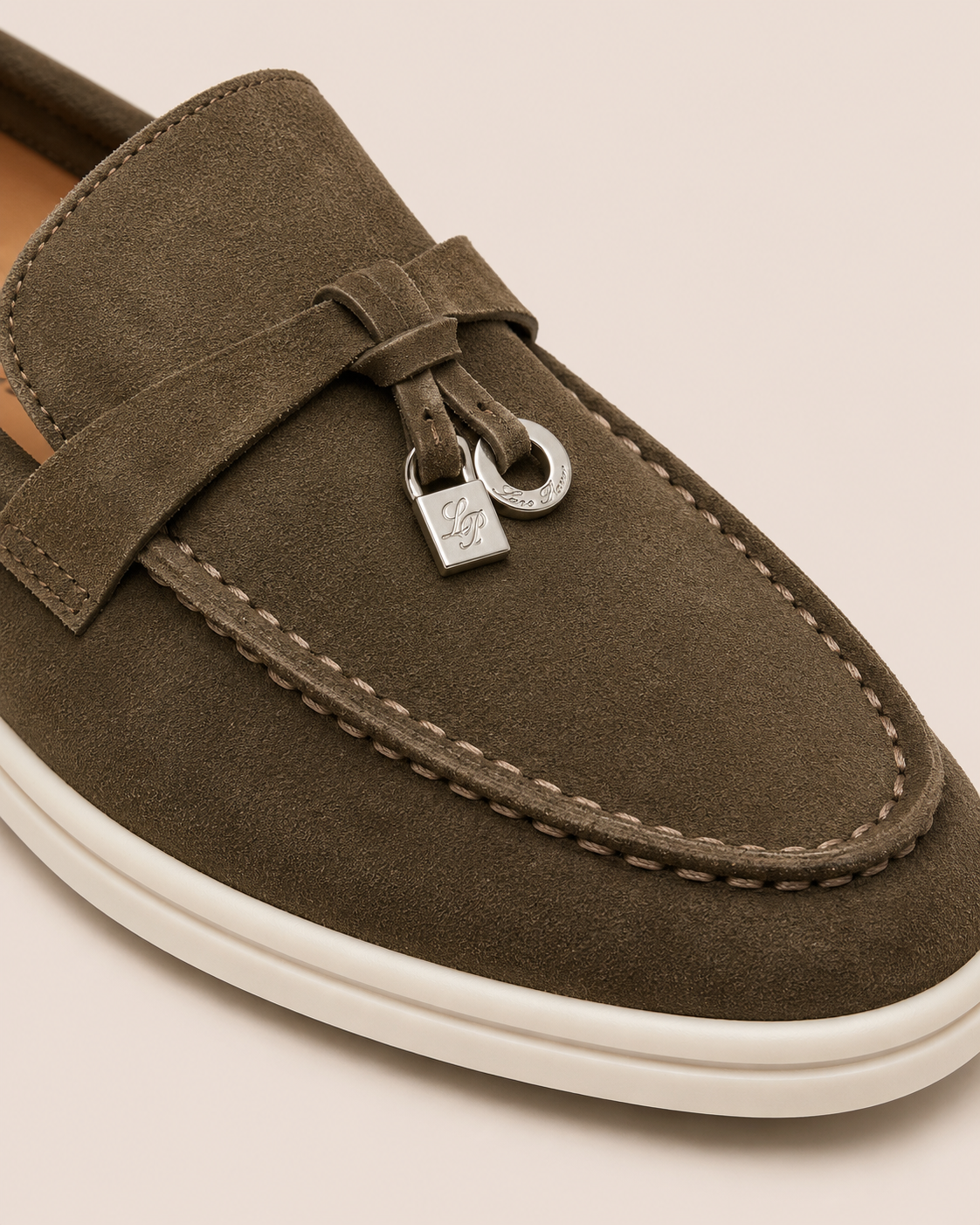 Lady Olive Green Buckle Loafer