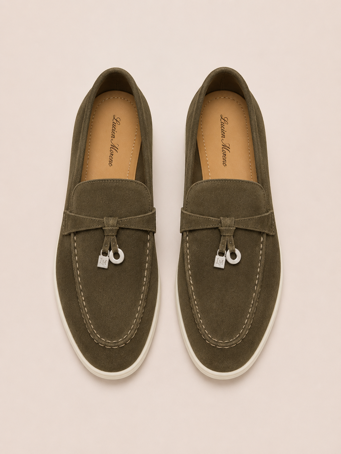 Lady Olive Green Buckle Loafer