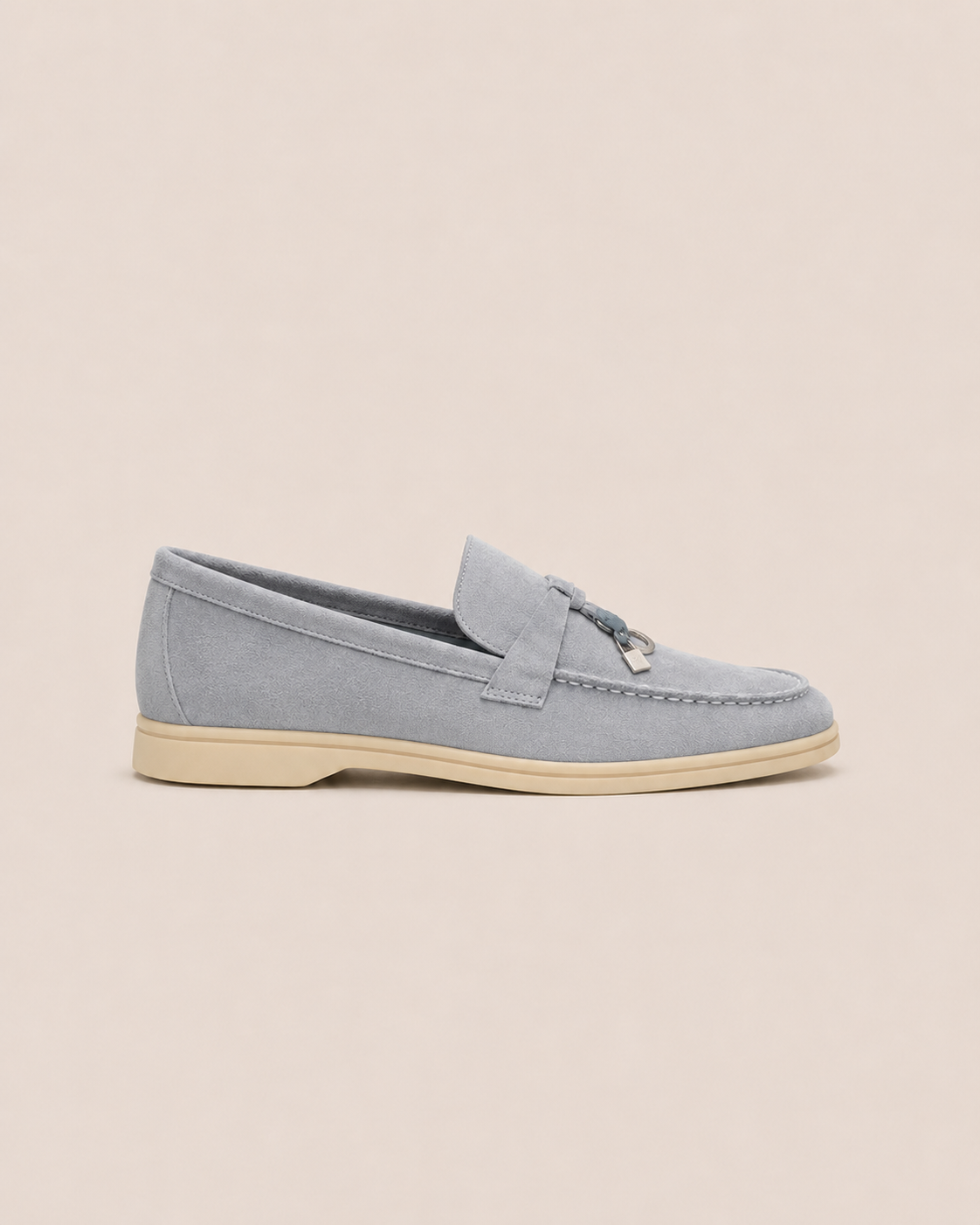 Lady Gray Blue Ischia Buckle Loafer — view 1