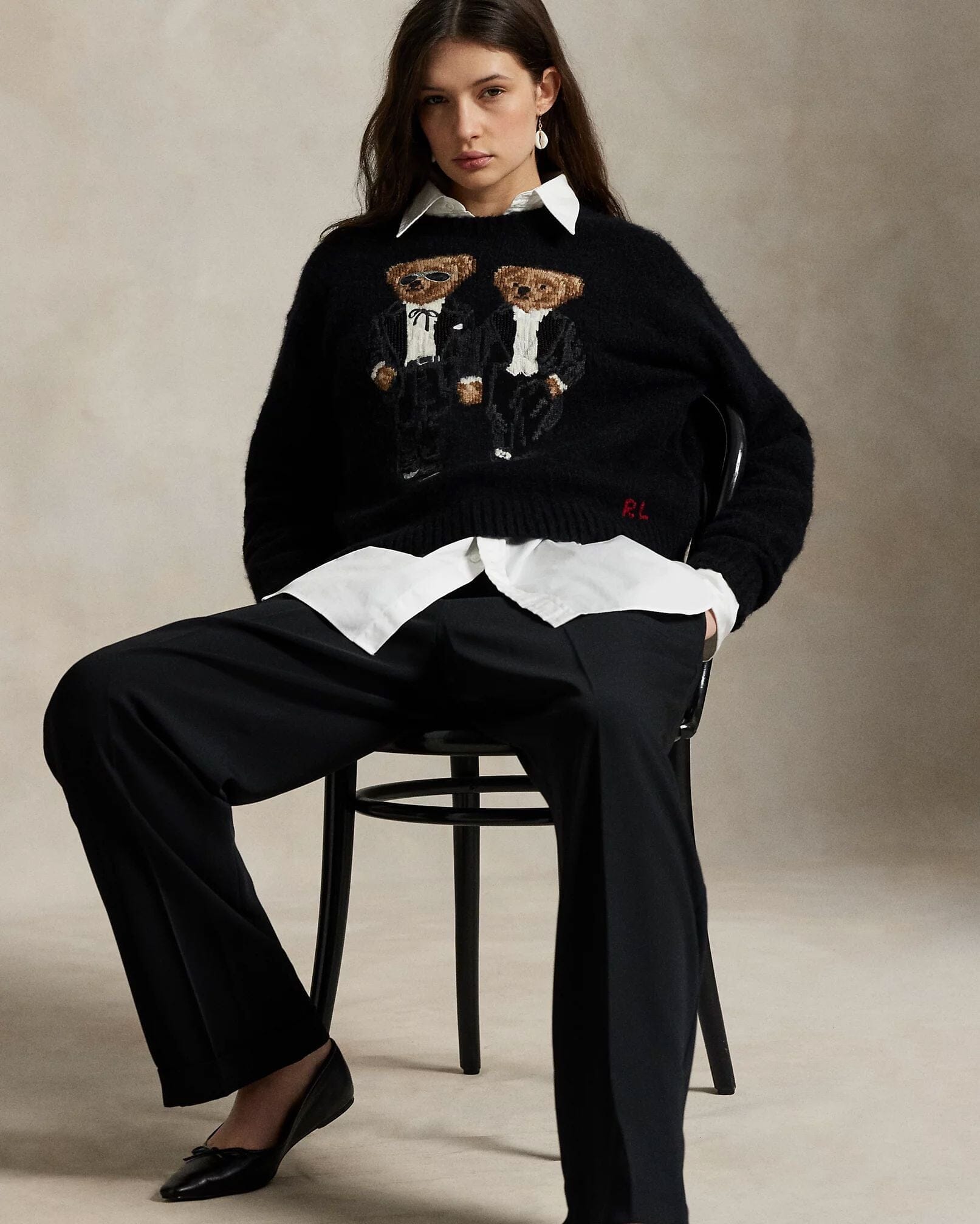 R.L The Ralph & Ricky Tuxedo Bear Sweater