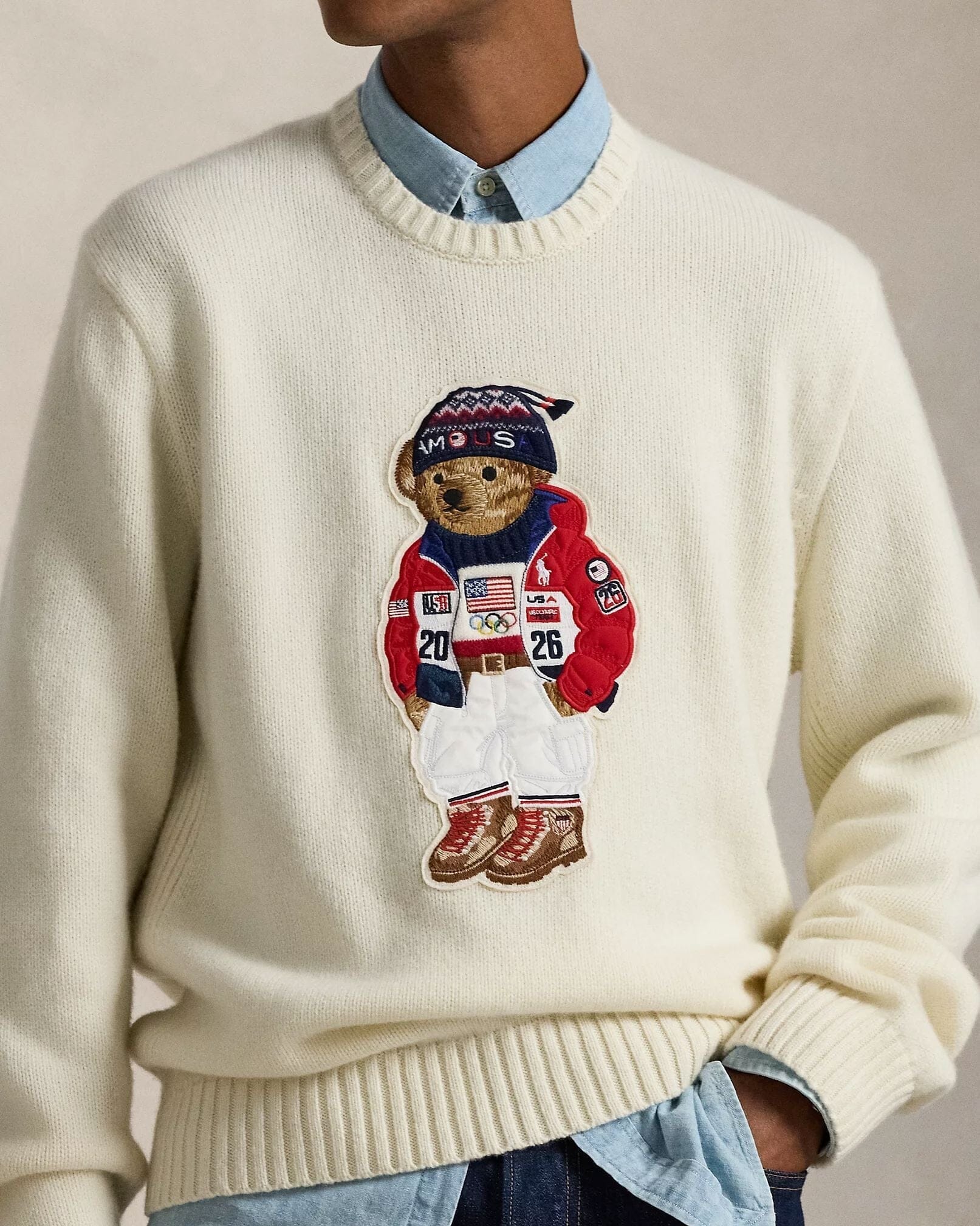 R.L Team USA Polo Bear Sweater