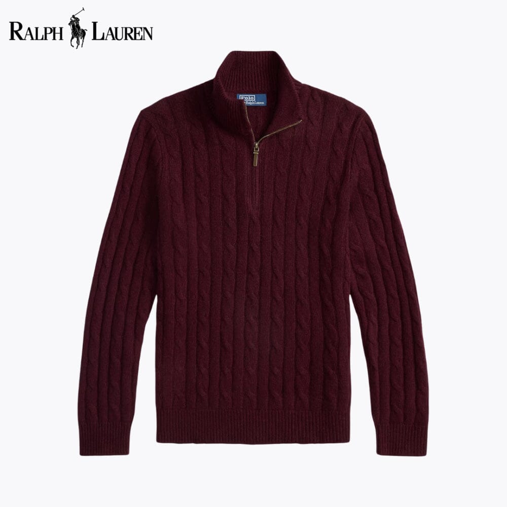 R.L Cable-Knit Cashmere Quarter-Zip Jumper