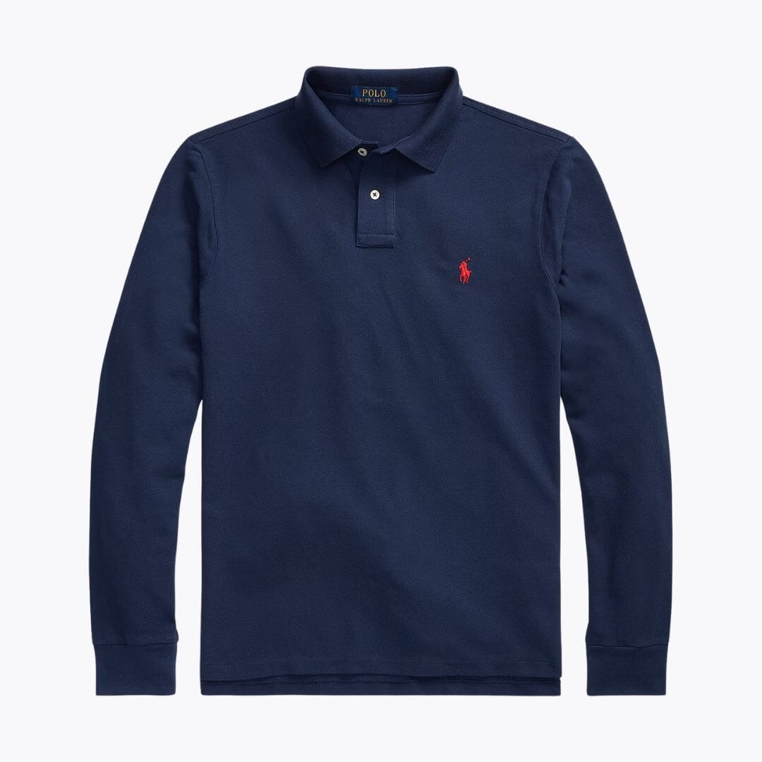 R.L Mesh Long-Sleeve Polo Shirt