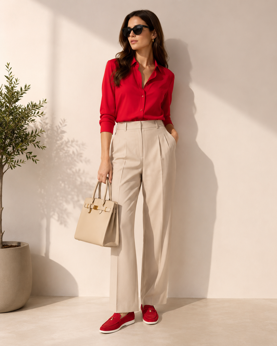 Lady Wine Red Buckle Loafer